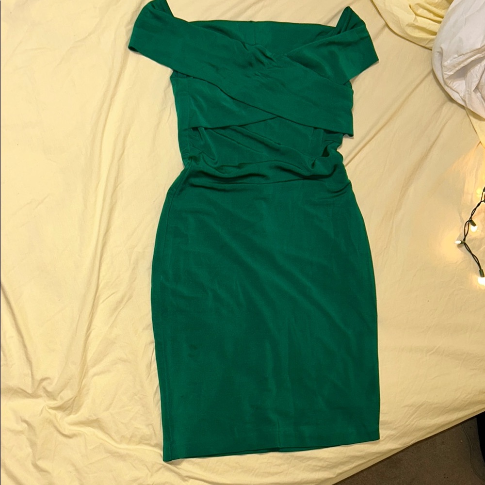 Ralph Lauren Green Off-Shoulder Dress